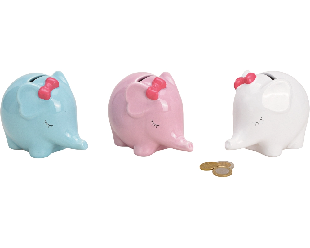 ROOST Sparkasse Elefant 10029426 Keramik, ass. 12x9x8cm