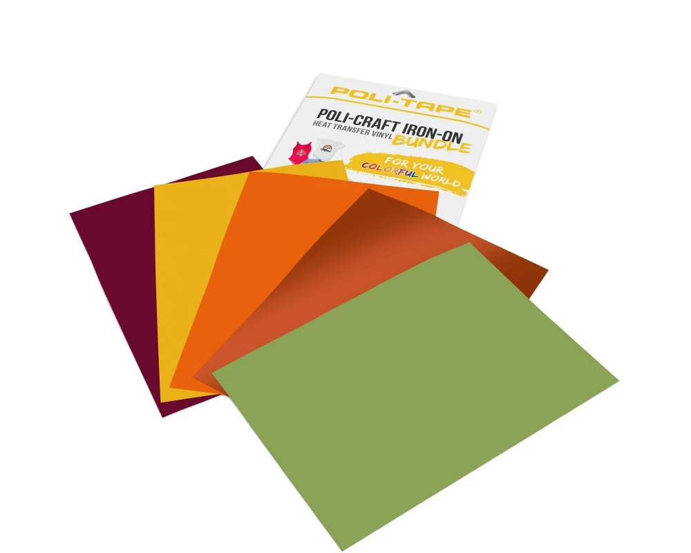 Poli-Tape Aufbügelfolie Herbst A4, mehrfarbig, 5 Stück