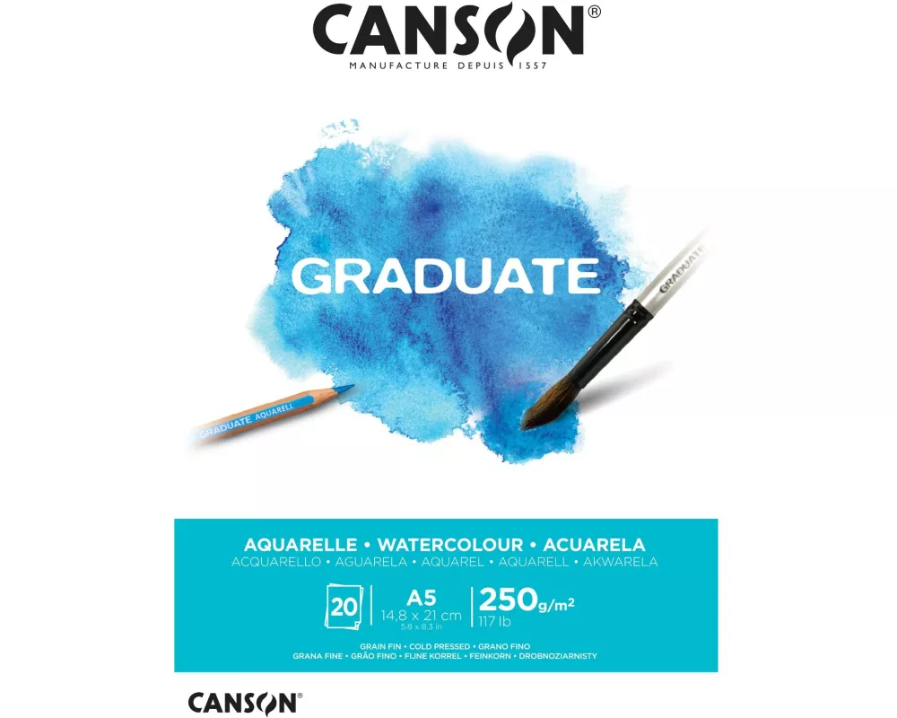 Canson Aquarellblock Graduate A5, 20 Blatt