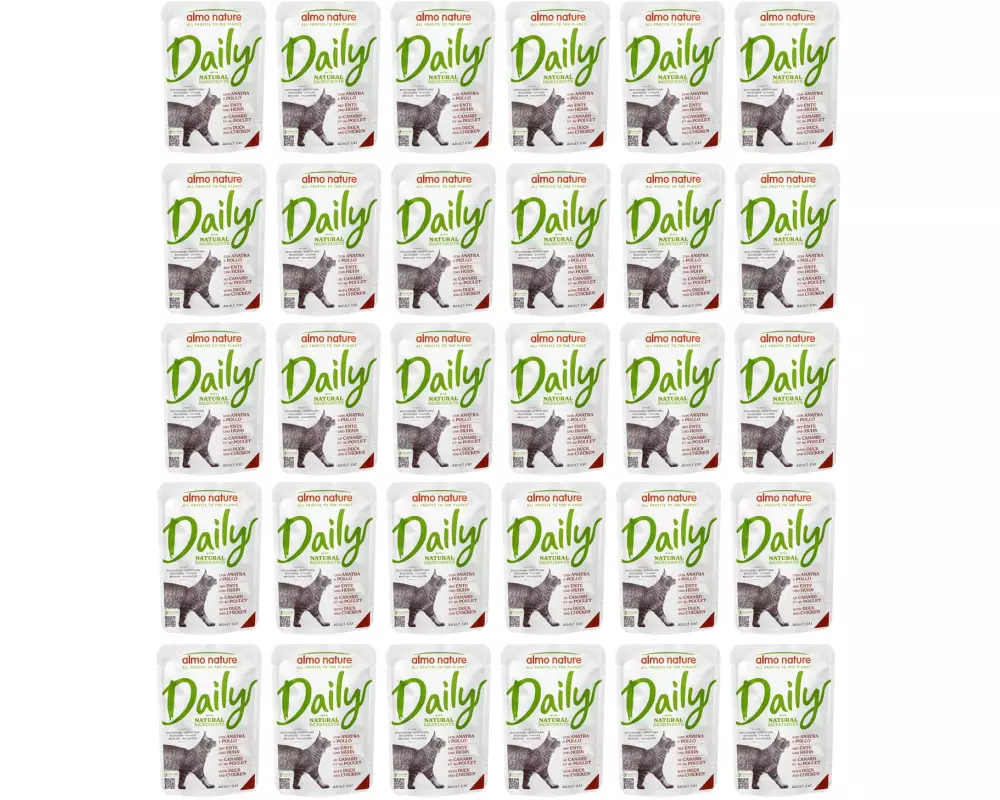 Almo Nature Nassfutter Daily mit Ente und Huhn 30 x 70g