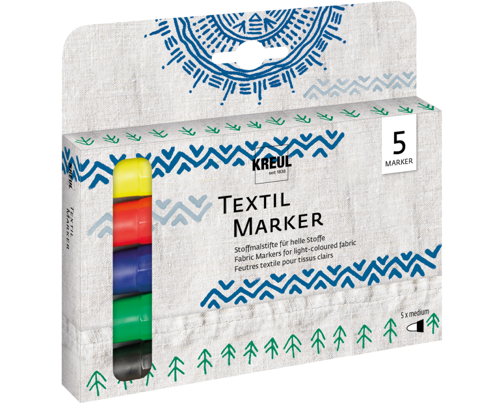 Kreul Textilmarker medium 5er Set