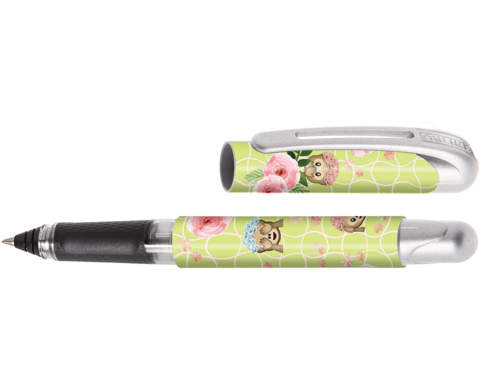 ONLINE Patrone Tintenroller 0.7mm 12236/3D Cute Roses, blau