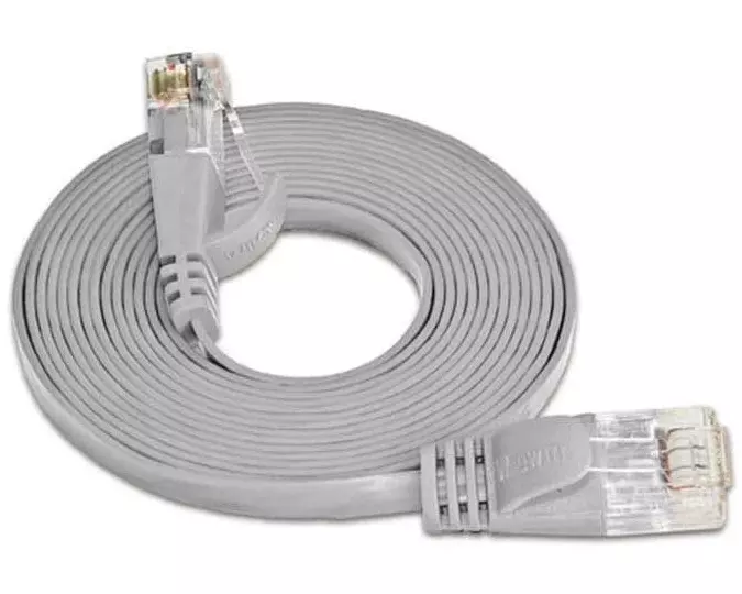 SLIM Slimpatchkabel RJ-45 - RJ-45, Cat 6, UTP, 7.5 m, Grau