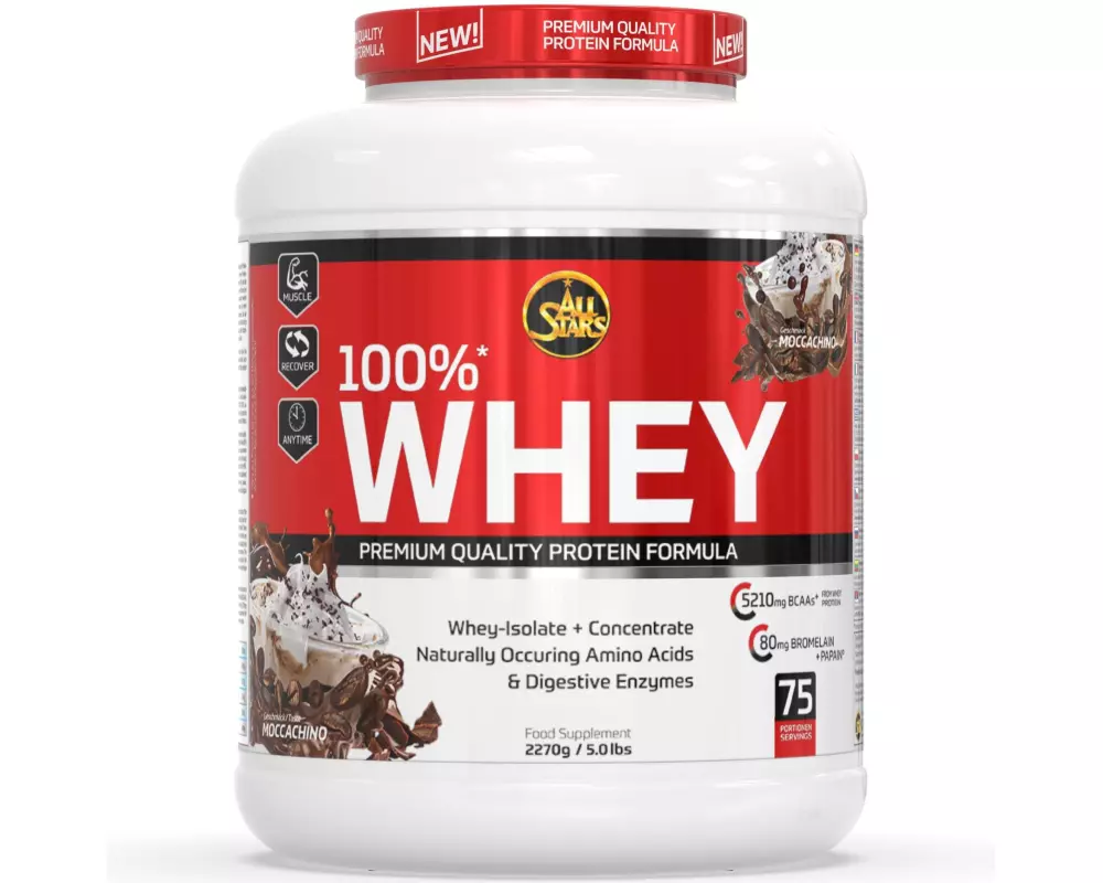 All Stars Pulver Whey Protein 100% Moccachino 2270 g