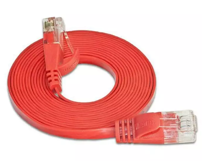 SLIM Slimpatchkabel RJ-45 - RJ-45, Cat 6, UTP, 1 m, Rot