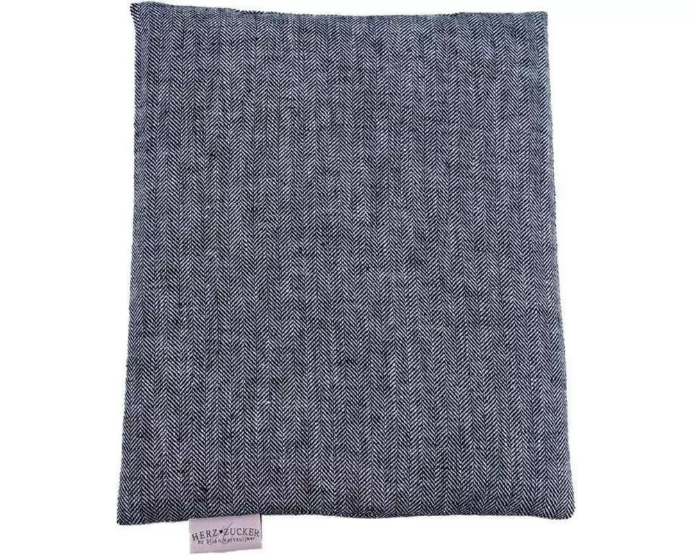Herzzucker Rapssamen-Kernkissen Leinen Blau