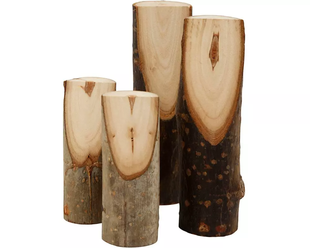 Creativ Company Holzartikel 8+12 x 2.5-3.5 cm 4 Stück