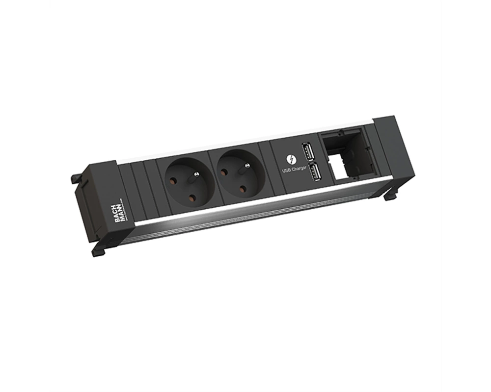 BACHMANN POWER FRAME 2xUTE 1xUSB 1xCM Strom 0,2m GST18