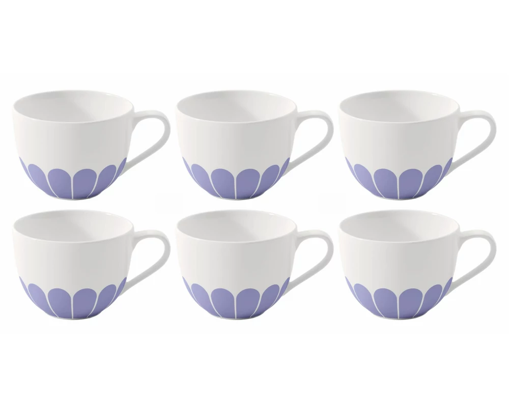 Villeroy & Boch Kaffeetasse Fleur 160 ml, 6 Stück, Blau