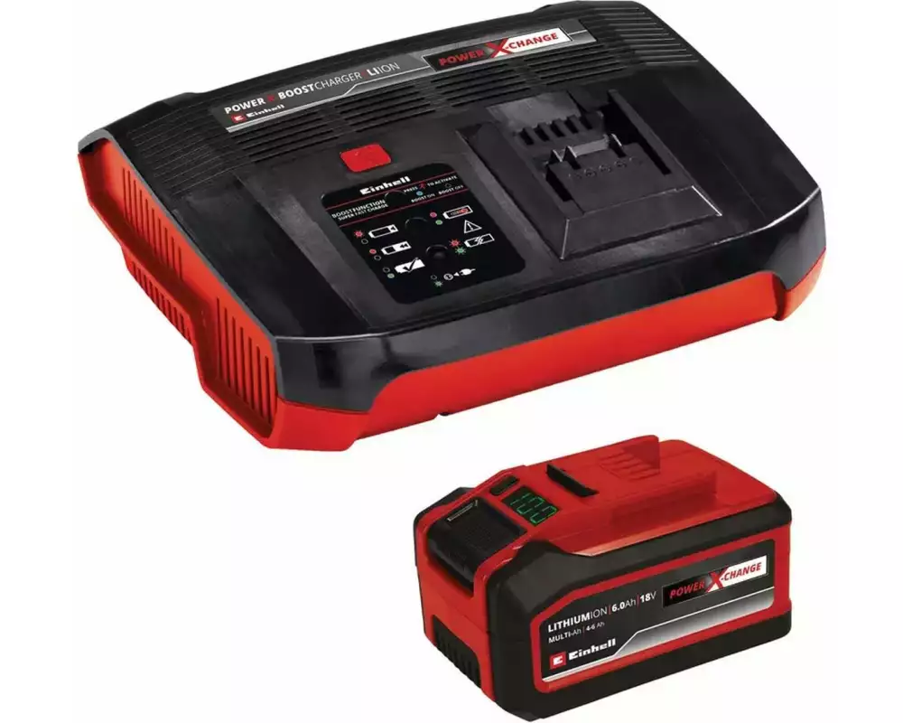 Einhell Akku und Ladegerät 18 V 4-6Ah & 6A Boostcharger