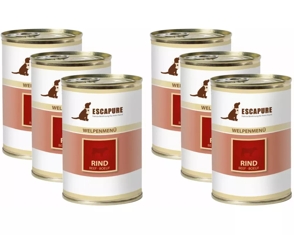 Escapure Nassfutter Welpen Rind, 6 x 400 g