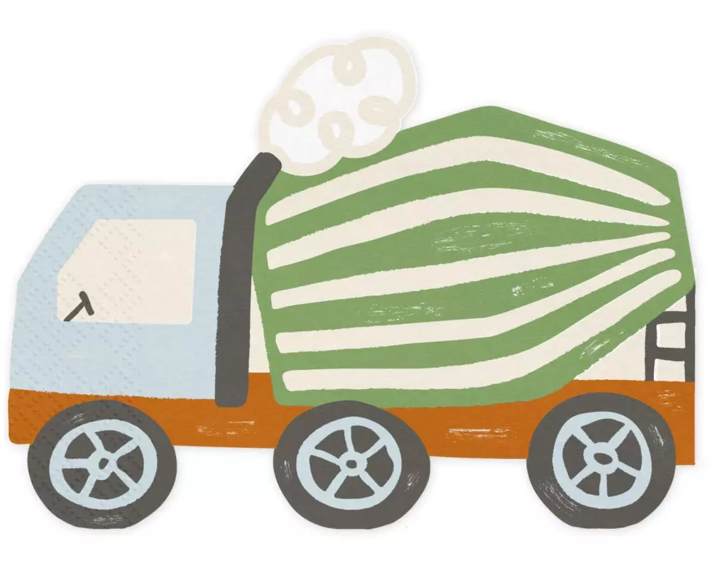 Partydeco Papierservietten Baufahrzeuge 16 x 13 cm, 20 Stück