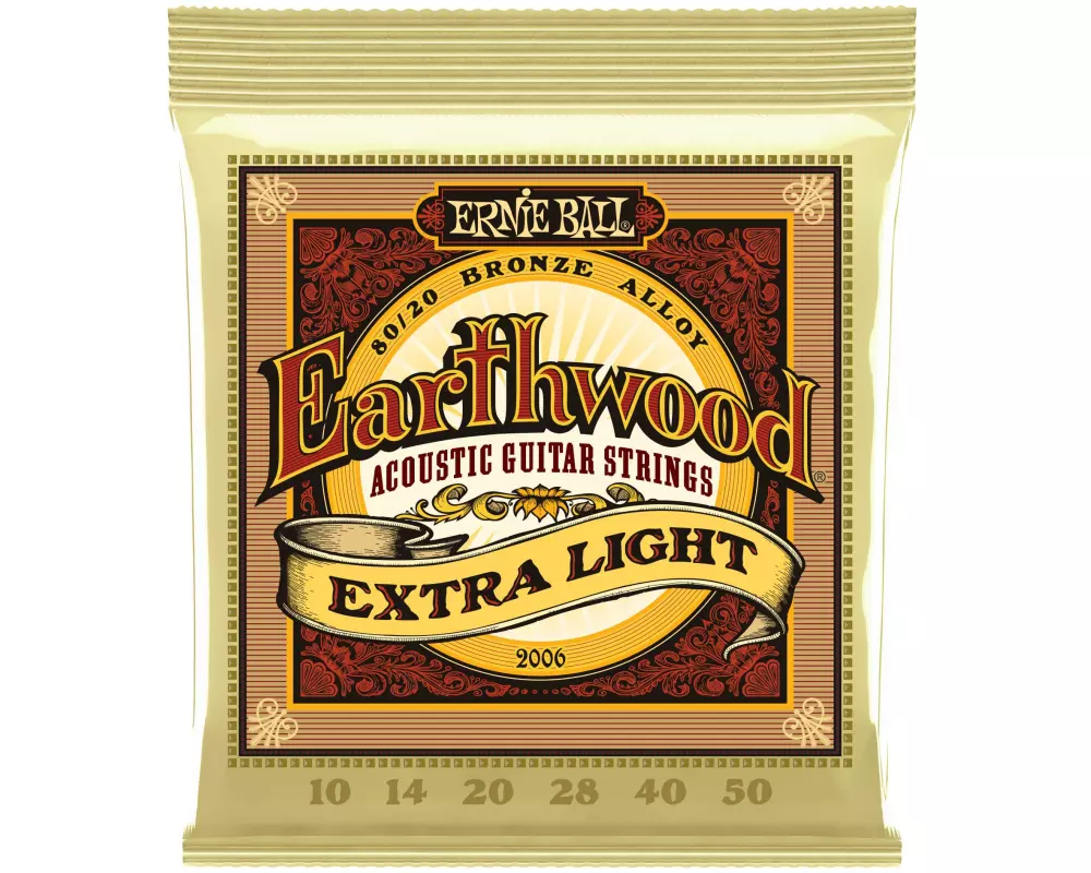 Ernie Ball Gitarrensaiten 2006 Earthwood Bronze – Extra Light 10-50