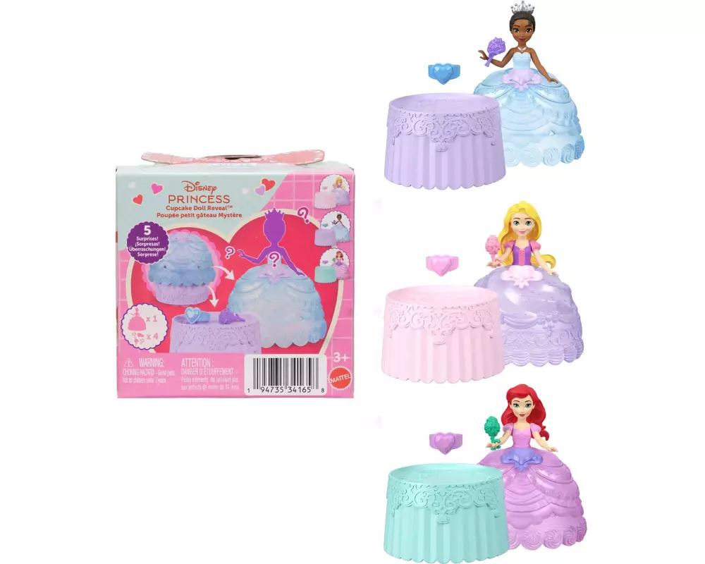 Disney Princess Puppe Reveal Valentine Cupcake Mehrfarbig, Assortiert