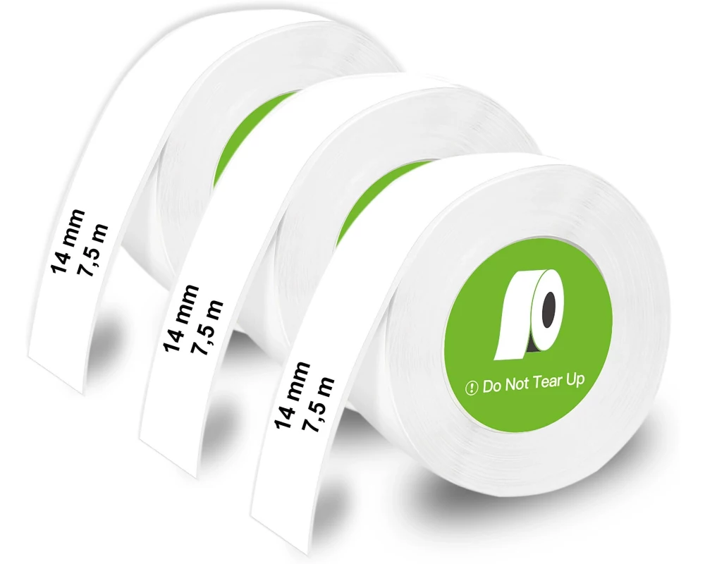 Olympia LabelRolls 3er Set endlos Schwarz auf Weiss