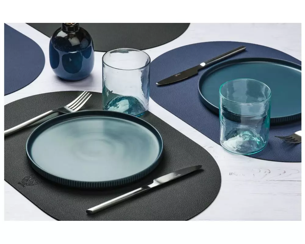 Björn Wendbares Tischset «oval» 30 cm x 44.5 cm, Blau/Grau