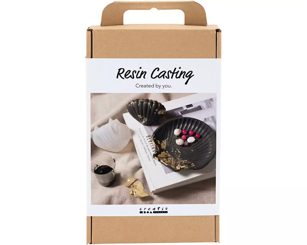 Creativ Company Modellier-Set Schale Muschel, Schwarz, Gold