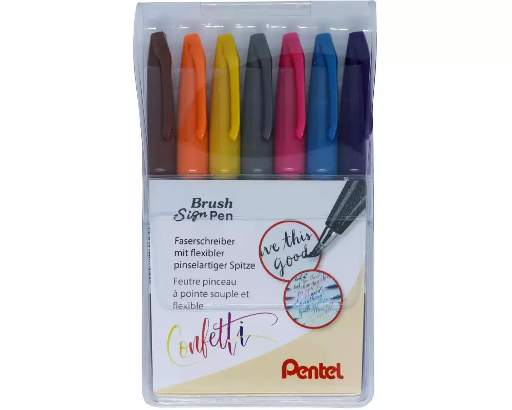 pentel Filzstift Brush Sign Pen 7 Stück