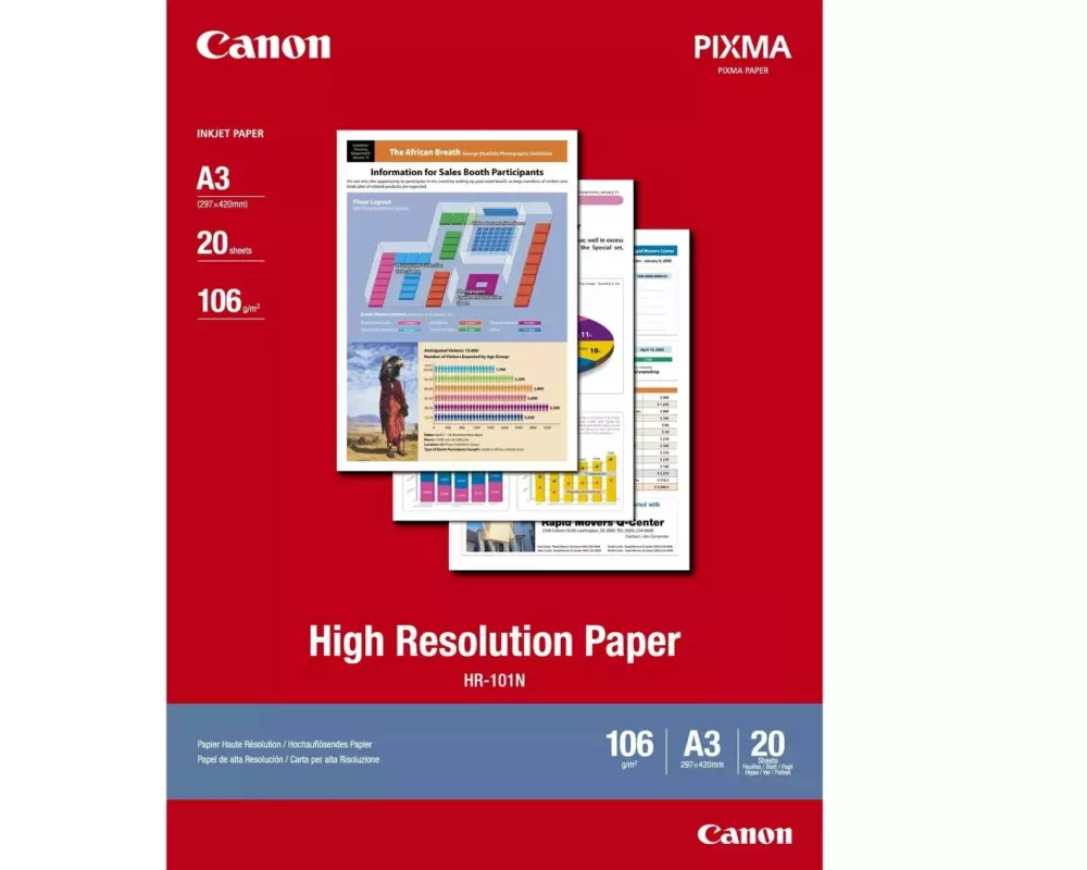 Canon Fotopapier HR-101N High Resolution A3 106 g/m² 20 Stück