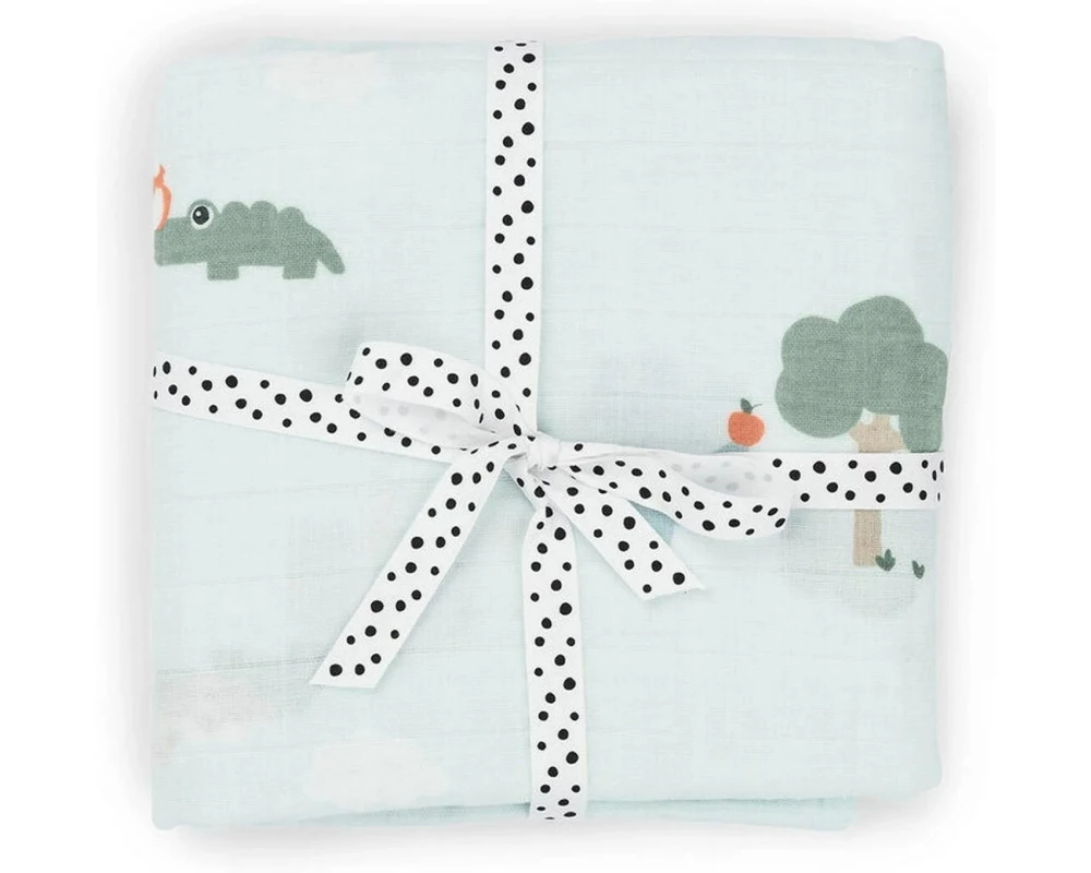 done by deer Mulltuch Playground Blau 120 cm x 120 cm