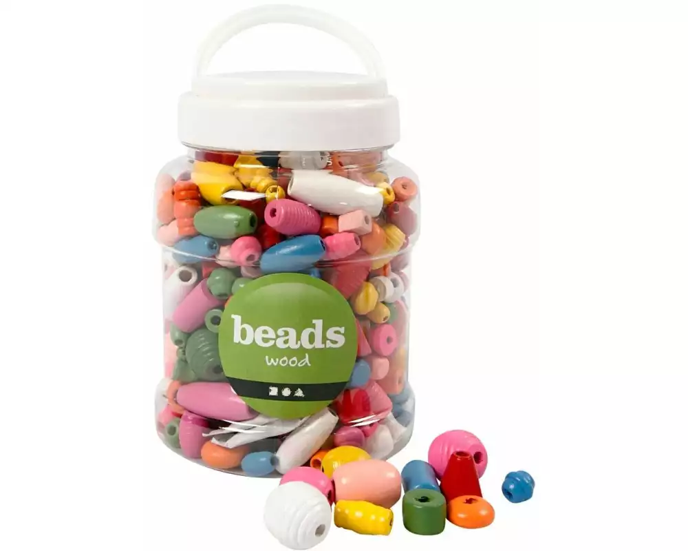 Creativ Company Holzperlen Sortierte Farben, 400 ml