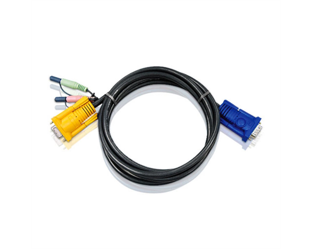 ATEN 2L-5203A KVM Anschlußkabel 3m mit Audio, schwarz, 3 m