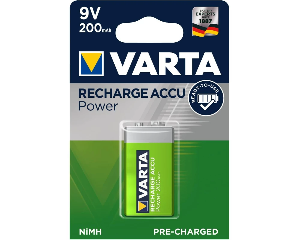 Varta Akku Power NiMH 9V E-Block 200 mAh, 1 Stück