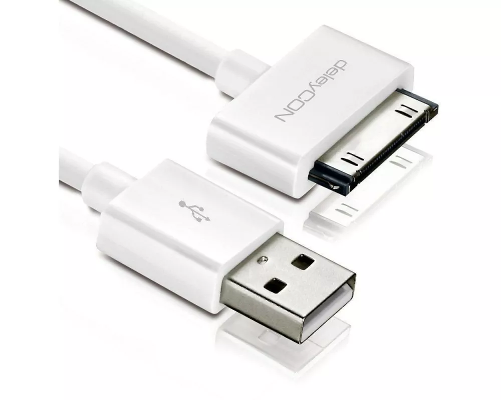 deleyCON USB 2.0-Kabel USB A - Apple Dock 30-Pin 2 m