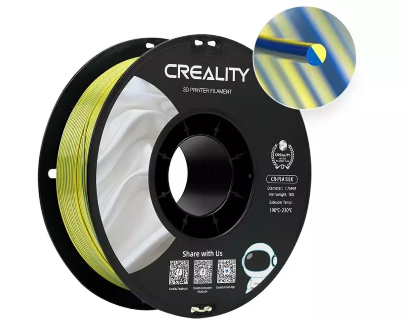 Creality Filament PLA Silk Blau/Gold, 1.75 mm, 1 kg