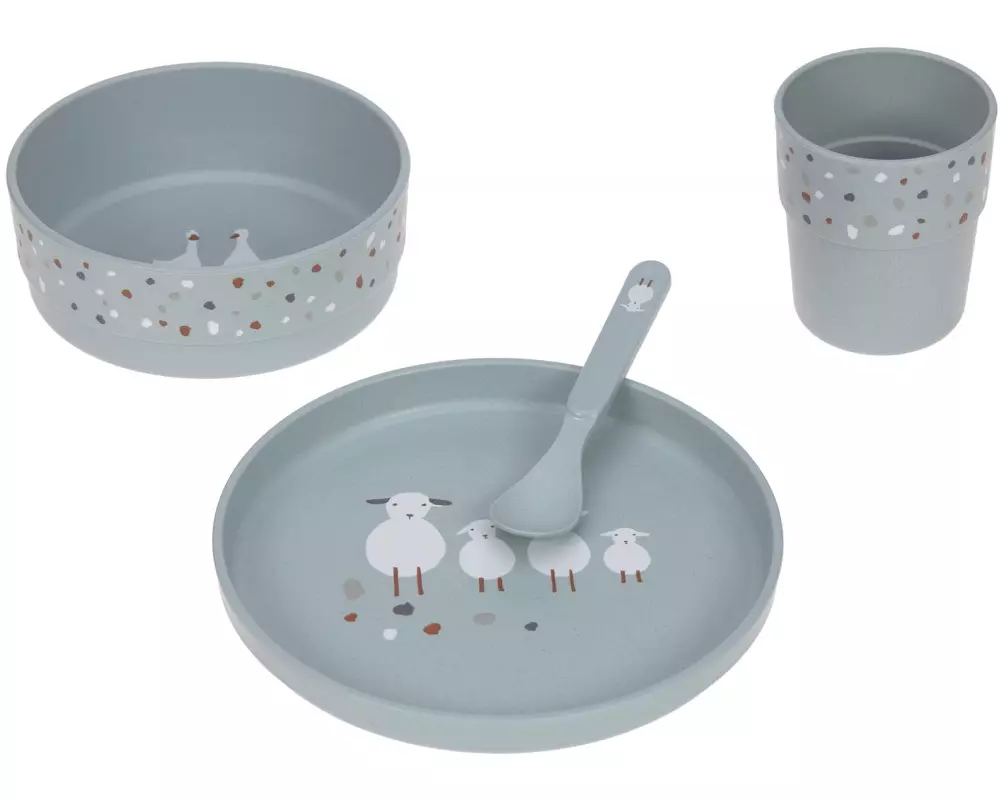 Lässig Kindergeschirrset Tiny Farmer Sheep/Goose Blue