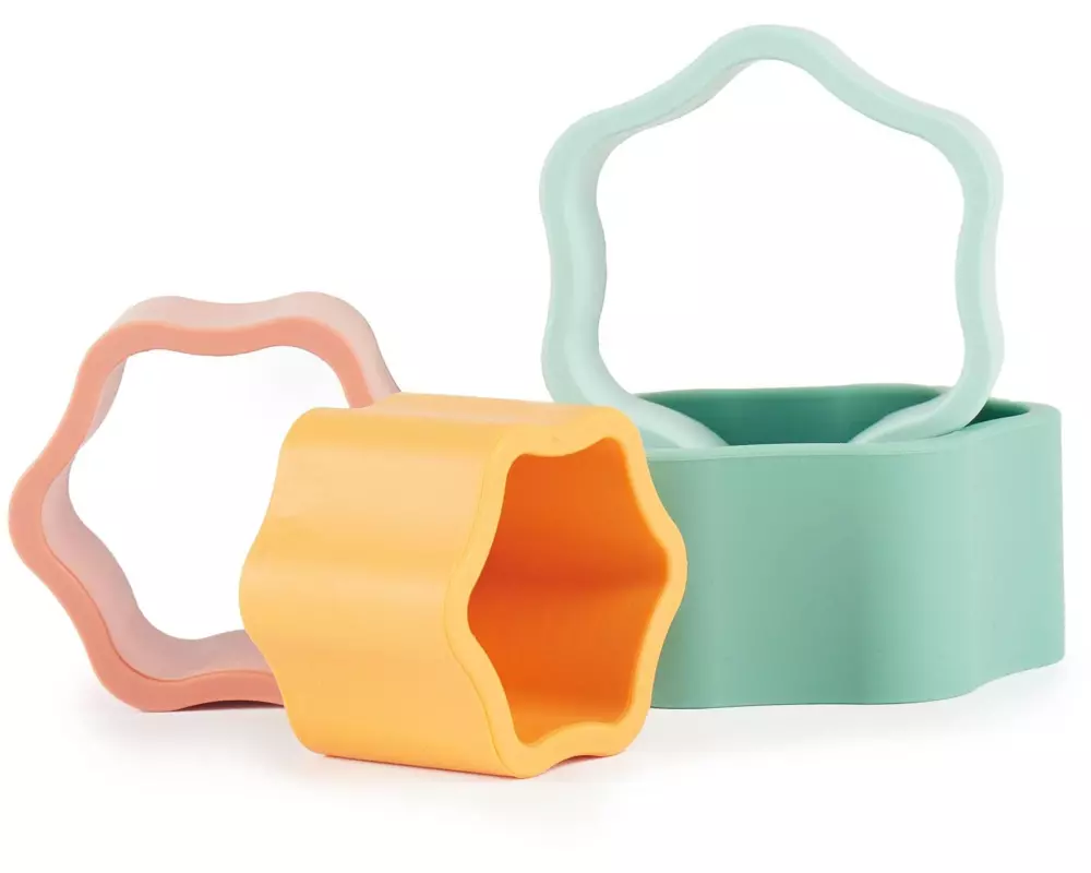 bieco Silikon Stapelspiel Blume Tropical Vibes 4-tlg.