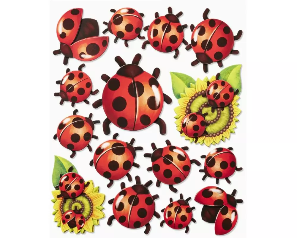HobbyFun 3D-Sticker Marienkäfer 1 Blatt