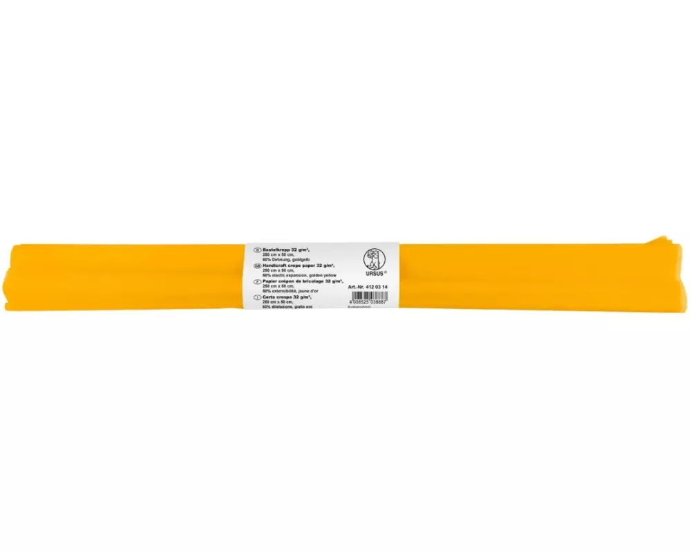 URSUS Krepppapier 50 cm x 2.5 m, 32 g/m², Goldgelb