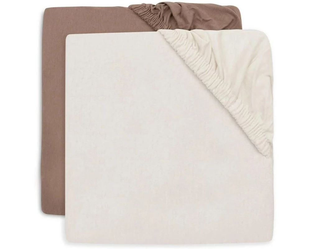 Jollein Fix-Leintuch Jersey 60 x 120 cm, Milky Coffee/Ivory