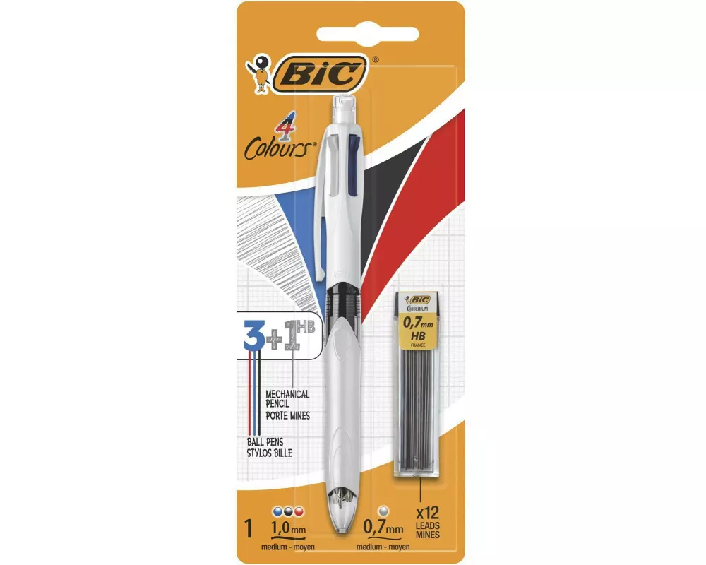 BIC Mehrfarbenkugelschreiber 4 Colours 3+1 HB 0.4 mm