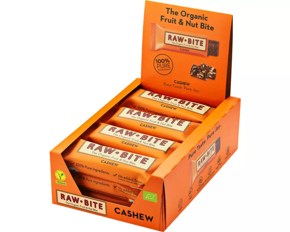 Rawbite Rohkostriegel Cashew, 12 x 50g
