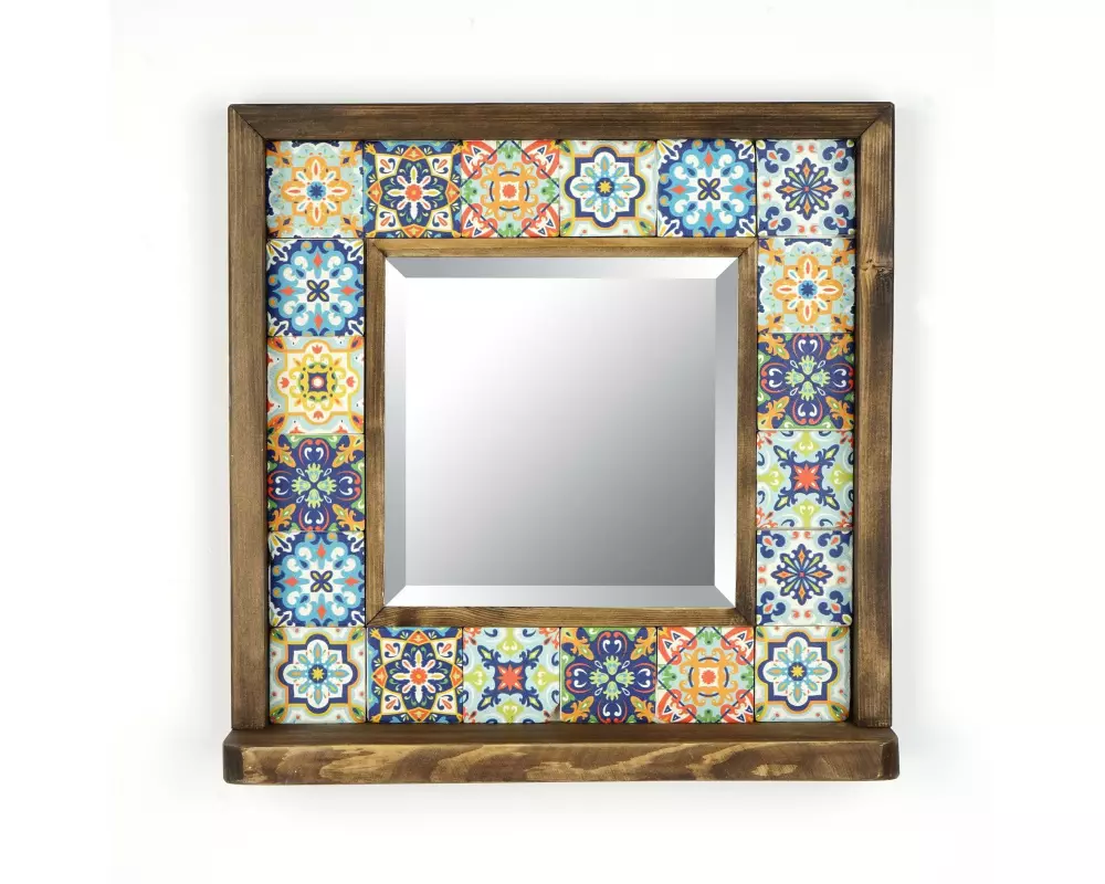 Woody Fashion Spiegel Sto016 32.5 x 33 cm, Mehrfarbig