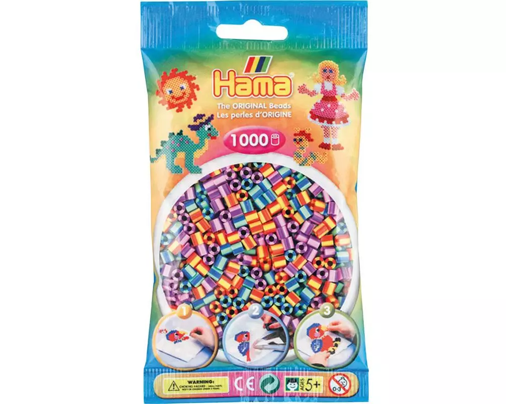 Hama Bügelperlen 3-farbig 1000 Stk. Blau/Grün/Lila
