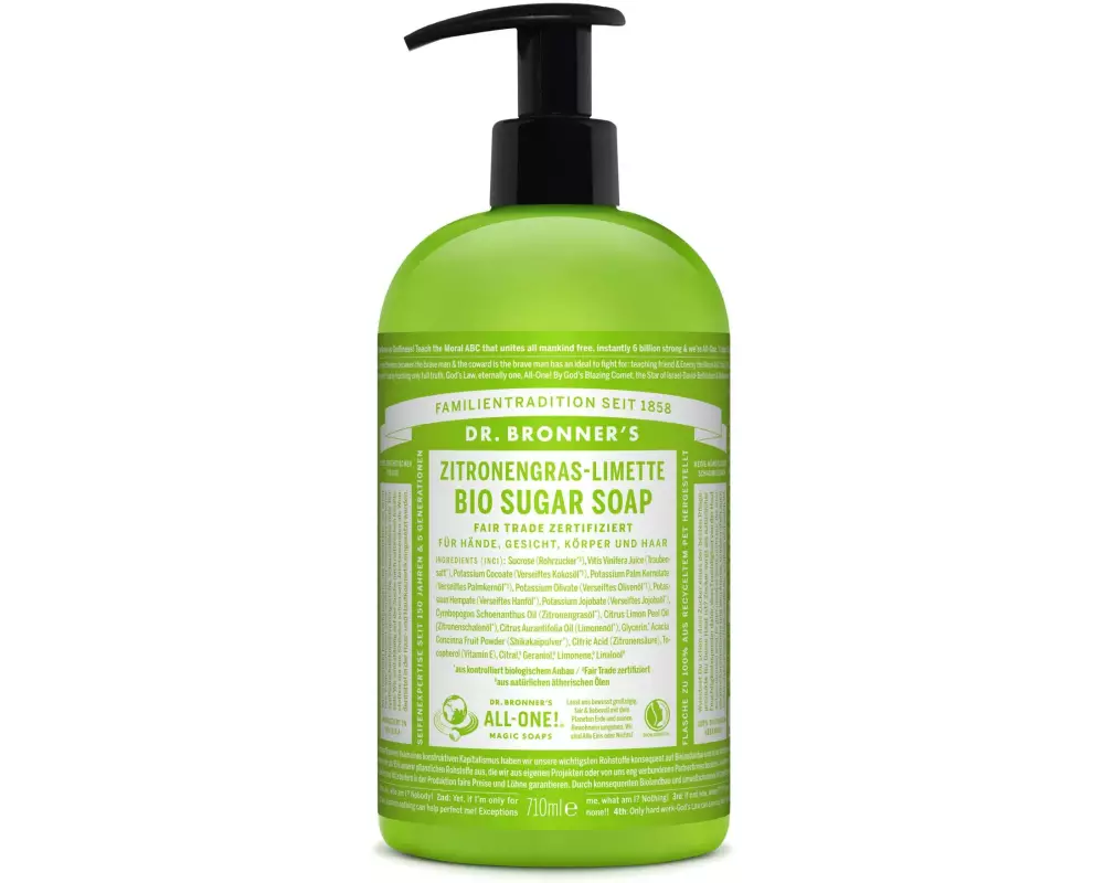 Dr.Bronner's Flüssigseife Sugarsoap Lemongrass 710 ml