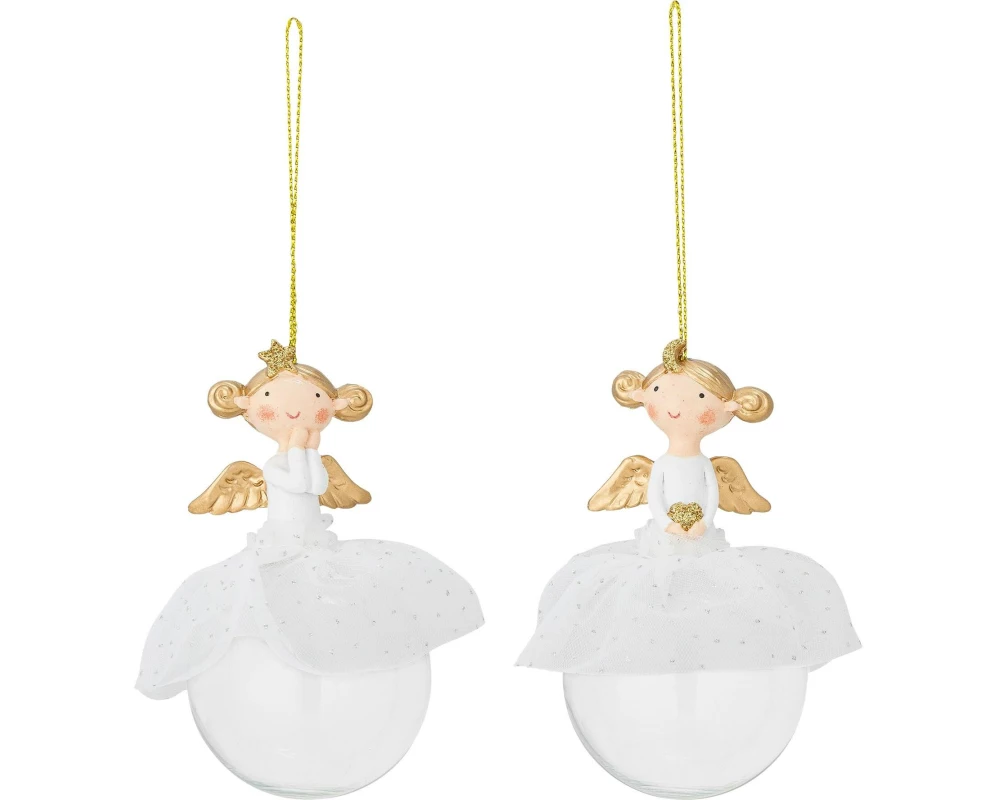Bloomingville Weihnachtskugel Griselda 2 Stück, Weiss
