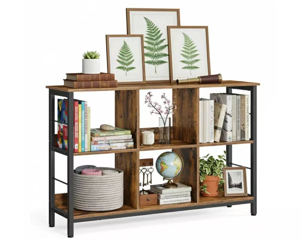 relaxdays Regal im Industrial Design 80 x 120 x 33 cm Dunkelbraun