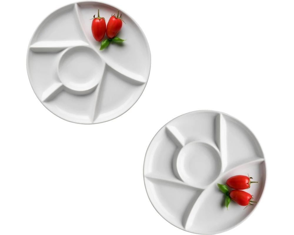 Mäser Fondue-Teller rund 2 Stück, Weiss