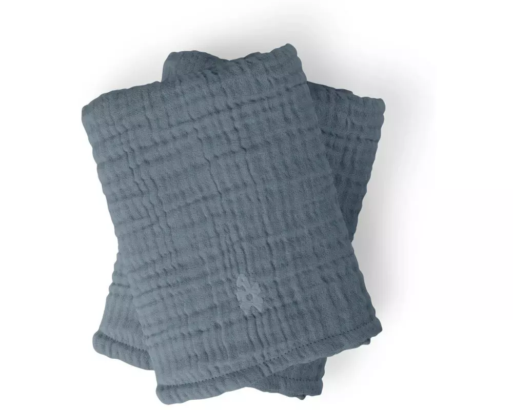 sebra Wickelunterlage 6-lagig Musselin Blue, 2 Stück