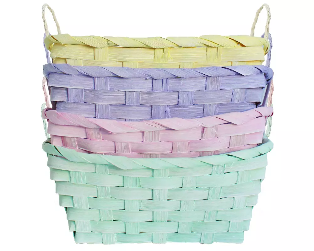 Braun + Company Osterkörbchen-Set 4 Stück, 20 cm, Gelb/Grün/Lila/Rosa