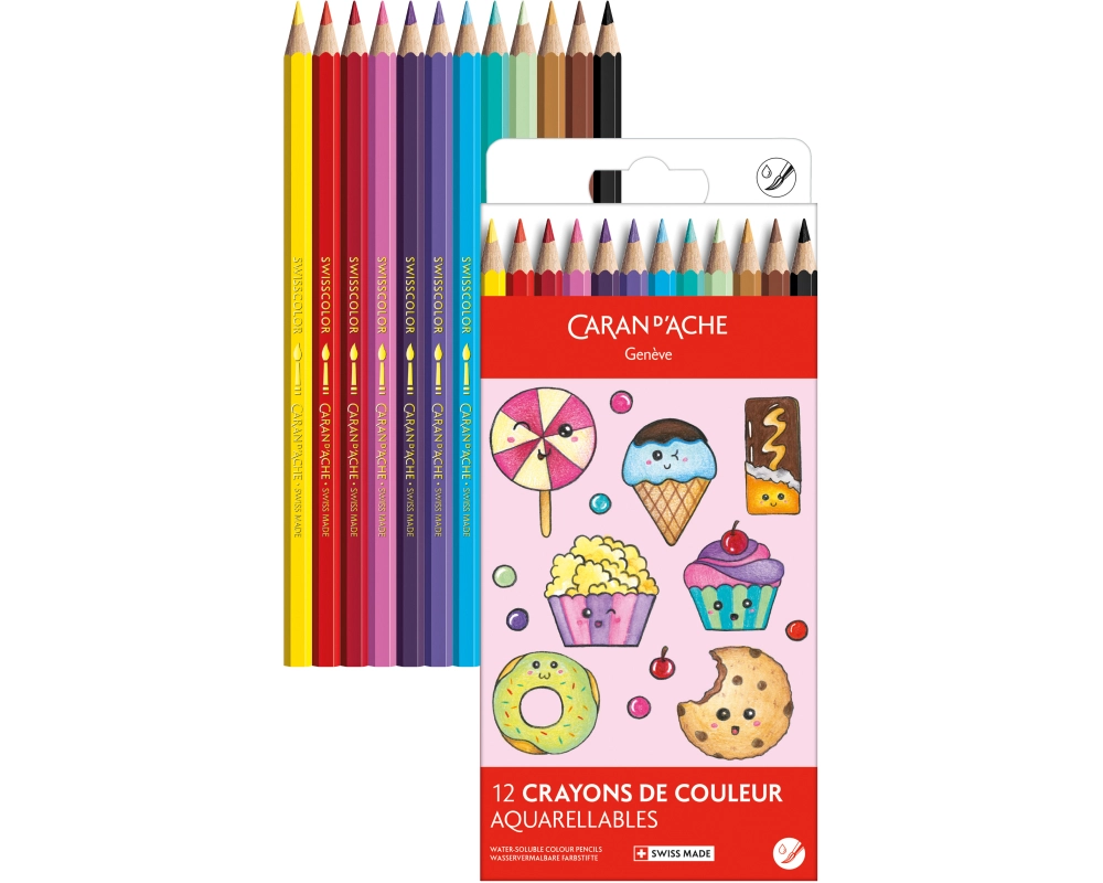CARAN D'ACHE Farbstifte Swisscolor 1285.802 Kawaii Candy World 12 Stk.