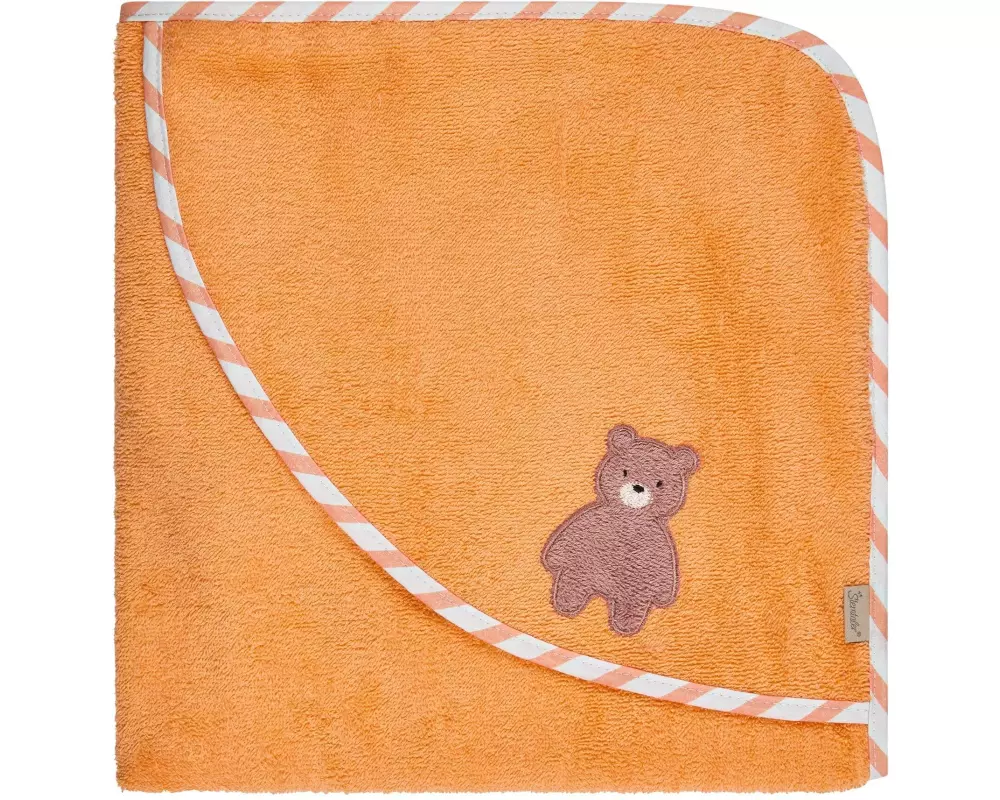Sterntaler Kapuzenbadetuch Bär Bo 80 x 80, Orange