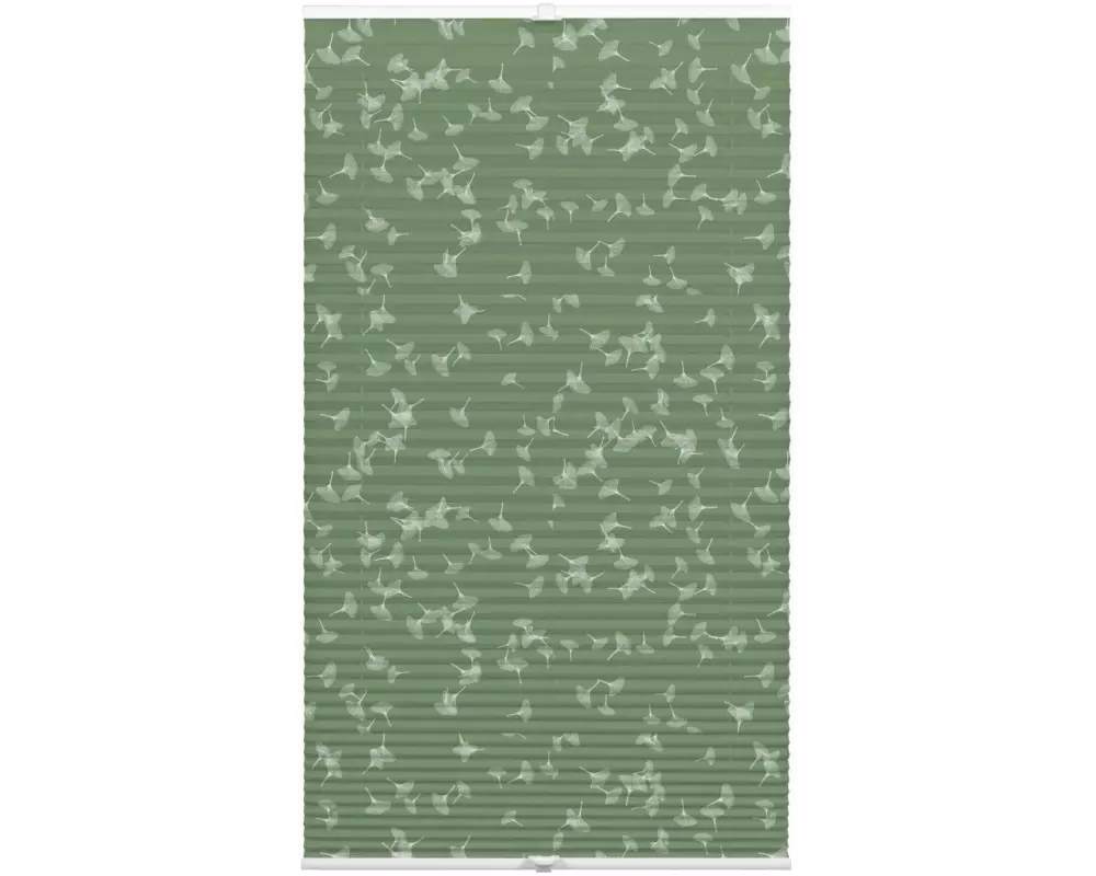 Gardinia Plissée Japandi Ginkgo 80 x 130 cm, Olivgrün