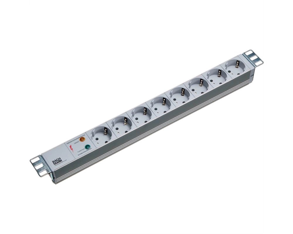 BACHMANN 19" Steckdosenleiste 8-fach mit ÜS ohne Schalter