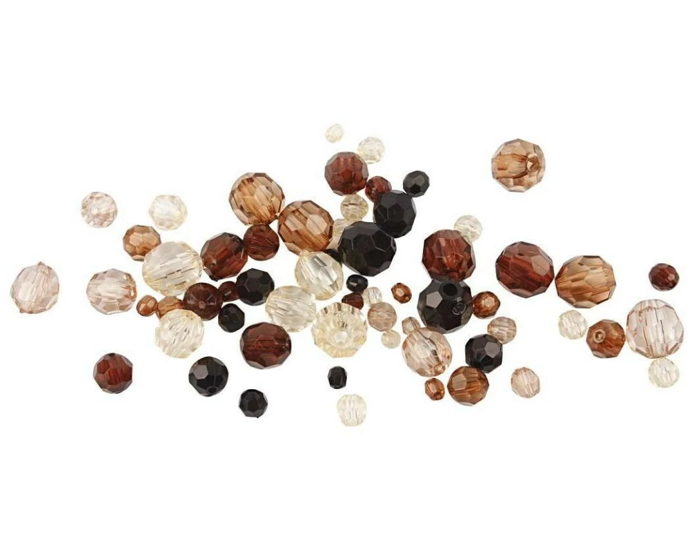 Creativ Company Facettenperlen 4-12 mm Braun, 170 Stück