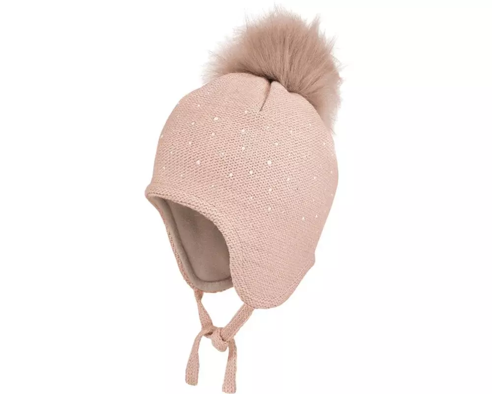 maximo Wintermütze Girl Kunstfellpompon Altrosa Gr. 51